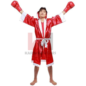 Disfraz de Boxeador Negro Satinado para Hombre, Traje de Halloween con Bata, Pantalones Cortos y Cinturón de Campeonato - Product Image 2