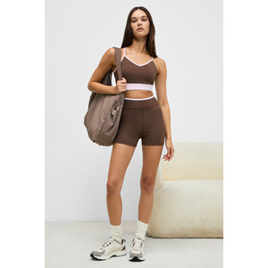 Urban Beat DOSHORIX Women's Stretch and Soft <b>Textured</b> Contrast Piped Short <b>Leggings</b> - Product Image 4