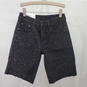 Derniers modèles de shorts à strass pour hommes de haute qualité 100% coton délavé au soleil motif solide sportif teint uni séchage rapide Streetwear - Product Image 4
