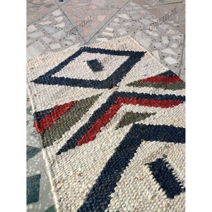 Tapis moderne personnalisé Tapis en laine et jute Tapis bohème Tapis d'appoint de couloir fait à la main - Product Image 5