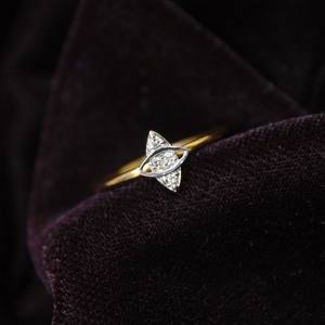 Anillo de oro con diamantes reales para regalo de cumpleaños Color delicado H I con claridad VS SI US 7 - Product Image 2