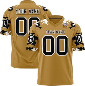 Camisetas de fútbol universitario con colores personalizados y bordado de logotipo de equipo ajuste transpirable OEM hecho en fábrica - Product Image 1