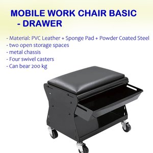 Silla de trabajo móvil con cajón - Product Image 3