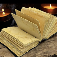 Carnet Grimoire Dragon Animal Fait Main 400 Pages en Cuir Véritable avec Papier à Bords Frangés Style Arbre de Vie – Cadeau Fête des Mères Classique