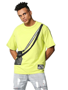 T-shirt unisexe surdimensionné à col rond avec logo personnalisé, coupe ajustée courte, en coton et bambou, lourd, écologique, été 2026 - Product Image 4