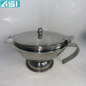 Saucière personnalisée classique en acier inoxydable avec couvercle opton disponible selon l'exigence de client - Product Image 3