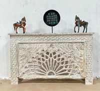 Table console de sculpture sur bois de manguier coffre antique décor à la maison meubles de luxe pour salon hôtel utilisation écologique disponible