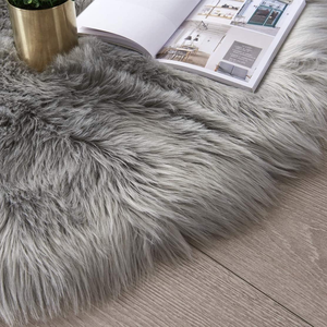 Alfombra suave y esponjosa de piel de oveja sintética hecha a máquina para dormitorio y sala de estar - Product Image 3