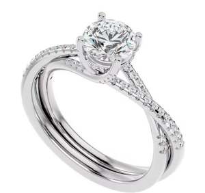 Elegante anillo de diamante solitario de oro blanco de 10K, diamantes puros para mujer, joyería de moda, anillo de compromiso de lujo - Product Image 1