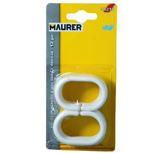 Set di Ganci per Tende da Bagno in Plastica (Confezione Blister da 12 Pezzi) - Product Image 1
