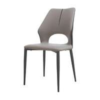 Chaise de salle à manger moderne en cuir PU avec coussin rembourré et pieds en métal, siège d'appoint pour cuisine, restaurant, hôtel, salon, café (vente en gros)
