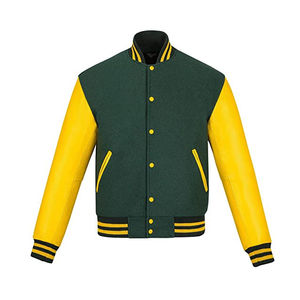 Blousons universitaires pour hommes en promotion – Blouson d'hiver chauffant en cuir écologique avec logo personnalisé sur le devant – Prix bas - Product Image 1