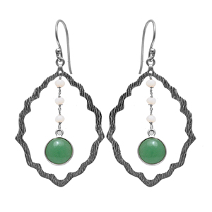 Boucles d'oreilles pendantes en argent sterling 925 à la mode de Casa De Plata Véritable pierre de lune en apatite verte pour les mariages et les fêtes - Product Image 5