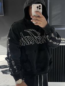 Conjunto Deportivo de Invierno Personalizado para Hombre, Tejido con Pedrería, Grueso de 400 g/m², Sudadera con Capucha de Secado Rápido y Pantalones Deportivos, Atuendo Urbano Premium - Product Image 2