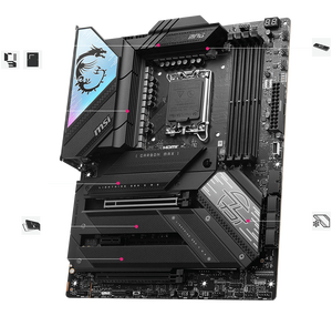 Msi MPG z790 Carbon Max Wifi II DDR5 ATX (lga1700) với Intel <span class=keywords><strong>Core</strong></span> i9 14900k 24 <span class=keywords><strong>core</strong></span> 32 chủ đề Bo mạch chủ <span class=keywords><strong>CPU</strong></span> bó - Product Image 2