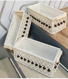 Paniers de rangement personnalisés faits à la main en coton pour la revente de décoration pour les magasins de décoration pour la maison - Product Image 3