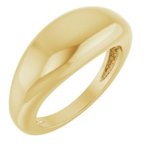 Stuller 14K Gold <b>Dome</b> <b>Ring</b> 50199:765270P Micron Gold & Rhodium Plated 10K Bezel Set Wedding Jewelry - Product Image 1