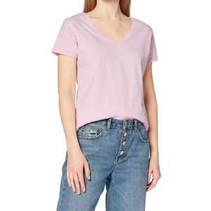 Camiseta de Mujer Más Vendida, Ideal para Entrenamiento, Manga Corta, Estilo Casual, Color Sólido, Estampado Veraniego - Product Image 1