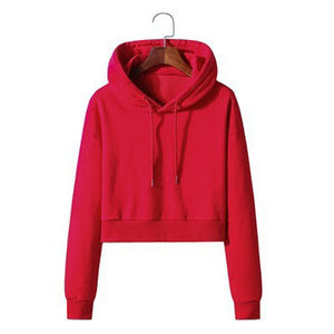 Sudadera Corta Informal Personalizada 2025, Sudadera con Capucha de Algodón para Mujer, Sudadera Corta Lisa de Felpa Francesa, Precio al por Mayor - Product Image 2