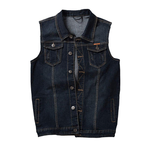 Gilet en jean nouveau design à la mode pour hommes gilet en denim respirant et confortable en coton pour hommes - Product Image 1