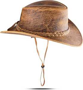 Chapeau haut de forme en cuir ultime pour l'aventure Style intemporel et confort toute la journée Durabilité robuste-pour les fêtes - Product Image 5