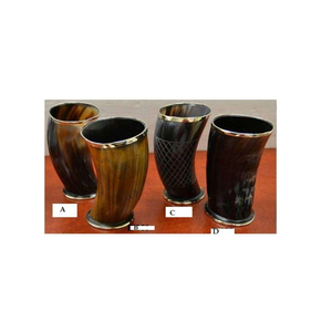 Taza de Cuerno 100% Real Pulida para Fiestas Campestres, Estilo Vikingo Americano Vintage, Ecológica, Apta para Lavavajillas - Product Image 2