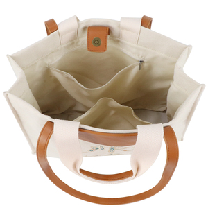 Custom Eco Friendly Canvas Cotton <b>Tote</b> Shopping <b>Bag</b> With PU Leather Strap Design Recyclable And Suitable For Daily Use - Product Image 6