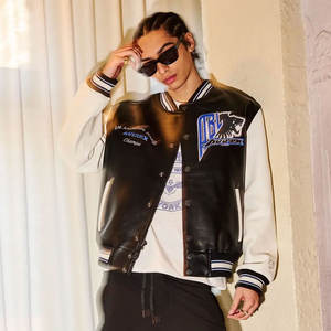 Chaquetas Avirex para hombre de piel de vaca 100% hechas a medida para invierno, fabricante OEM, ropa de calle bordada, chaqueta Averix - Product Image 4