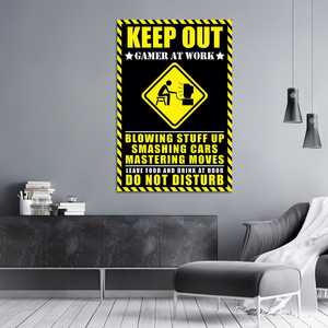 Póster moderno para gamers en el trabajo con diseño 'Keep Out' - Product Image 3