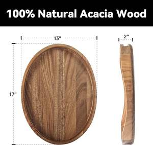Bandeja de servicio de madera de acacia con decoración de mesa de cocina Bandeja de café y desayuno Bandeja de servicio Hogar Boda y fiestas Uso - Product Image 2