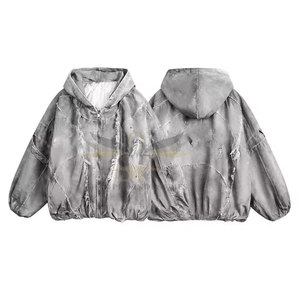 Design personnalisé de haute qualité pull à capuche avec broderie de détresse solide décontracté grande taille sweats à capuche avec broderie de détresse - Product Image 3