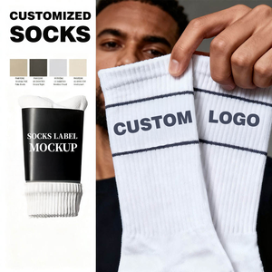 Calcetines Deportivos de Algodón al Por Mayor OEM, Calcetines de Gimnasio con Logotipo Bordado Personalizado, Transpirables, Atléticos, de Moda, de Alta Calidad, para Hombre - Product Image 1