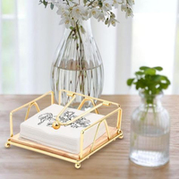 Vente chaude or porte-serviettes support pour table écologique ménage décor personnalisé porte-mouchoirs support à prix flexible