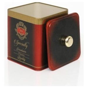 Mango de Perilla de 1.8L 120x120x137mm Caja Cuadrada de Metal Rojo Especial con Diseño Elegante - Product Image 2