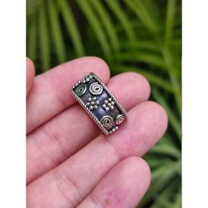 Handmade 925 Sterling <b>Silver</b> Flower Thumb <b>Ring</b> Boho-Inlaid Artisan Design <b>Chunky</b> Band for Women Designer Jewelry Gift for Her - Product Image 3
