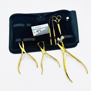ชุดฝึกอบรมต่อผมระดับมืออาชีพสำหรับนักเรียน คีมสแตนเลสเกรดผ่าตัดชุบทอง  รับทำโลโก้ตามสั่ง - Product Image 5