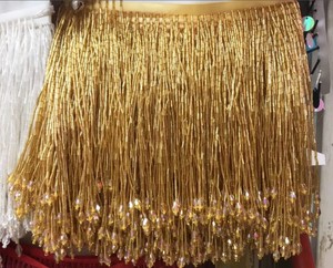 Ribete de Flecos Colgantes, Ribete de Flecos con Cuentas, Adorno de Cuentas Pesadas para Disfraces de Danza, Vestidos de Fiesta - Product Image 1
