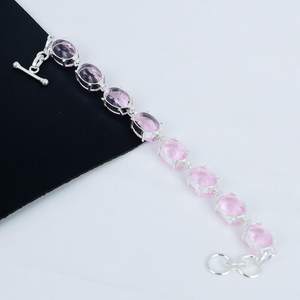 Pink Kunzite Tennis <b>Bracelet</b> 925 Sterling <b>Silver</b> Handmade Luxury Gemstone Jewelry Glowing Effect GIA Certified Elegant Gift for - Product Image 3