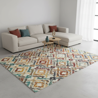 Tapis Erdenet en laine de Mongolie PA, écologique, résistant au feu, fabriqué à la machine, à poils moyens, motif abstrait moderne, collection Miracle
