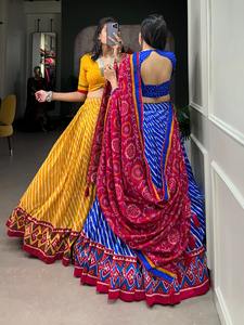 Lehenga Choli de seda Tussar de calidad superior con trabajo artesanal para fiestas, bodas y funciones culturales a precio de exportación - Product Image 2