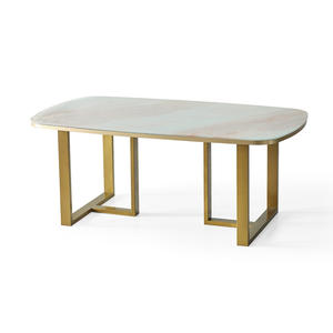 Juego de Comedor Moderno Harmony con Mesa de Vidrio con Diseño de Mármol y Patas de Metal, Diseño Contemporáneo Listo para Exportar - Product Image 5