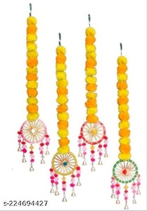 Tenture murale décorative Marigold, guirlande de souci orange, toile de fond de scène, toile de fond Haldi Mehendi, décoration de mariage, - Product Image 3