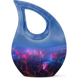 Urna conmemorativa de cremación con diseño de gota Mini de diseño moderno para cenizas humanas adultas, urna cruzada grande decorativa con bolsa de terciopelo gratis - Product Image 2