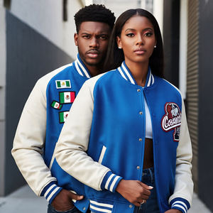 Chaqueta universitaria de invierno de estilo callejero con parches totalmente bordados personalizados para hombres/mujeres - Product Image 6