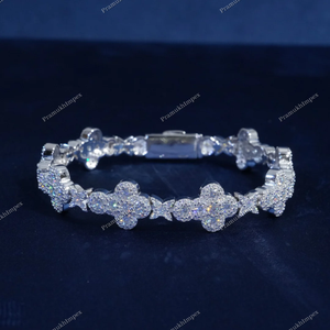 Pear & Round Cut Moissanite Diamond 925 Sterling Silver Hip Hop Ice Out Luxury Classic Style <b>Tennis</b> Bracelet Manufacturing India - Product Image 4