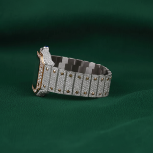 Reloj de Lujo con Esqueleto Moissanite Cuadrado, Bisel de Dos Tonos en Acero Inoxidable, Cristal de Zafiro, Resistente al Agua, Automático, T*mep*ece - Product Image 2