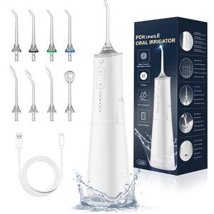 Irrigador Dental Inalámbrico Profesional, 8 Boquillas, 5 Modos, Resistente al Agua IPX7, Irrigador Bucal Portátil para Dientes - Product Image 1