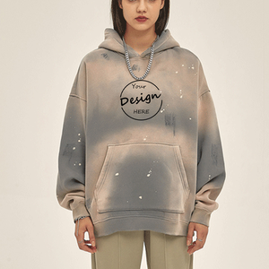 Sweat à capuche en coton éponge française délavé à l'acide en coton personnalisé avec poches sans ficelle - Product Image 5