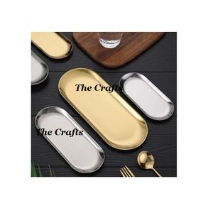 Plateau à snacks dessert de conception avantageuse en bois et plateau de service alimentaire en acier inoxydable pour l'utilisation de la vaisselle - Product Image 4