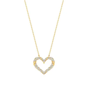 จี้เพชรรูปหัวใจบิดเบี้ยวประดับเพชรเรเดียนซ์ - Product Image 4